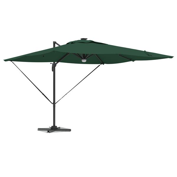 Grote foto vidaxl roma parasol groen 286 x 285 x 270 cm aluminium en polyester tuin en terras overige tuin en terras