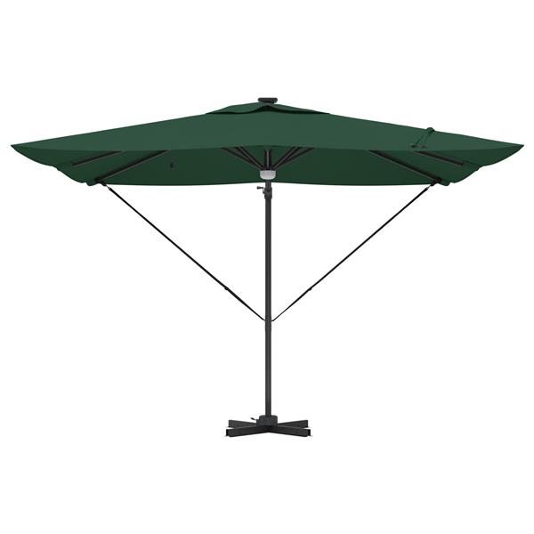 Grote foto vidaxl roma parasol groen 286 x 285 x 270 cm aluminium en polyester tuin en terras overige tuin en terras