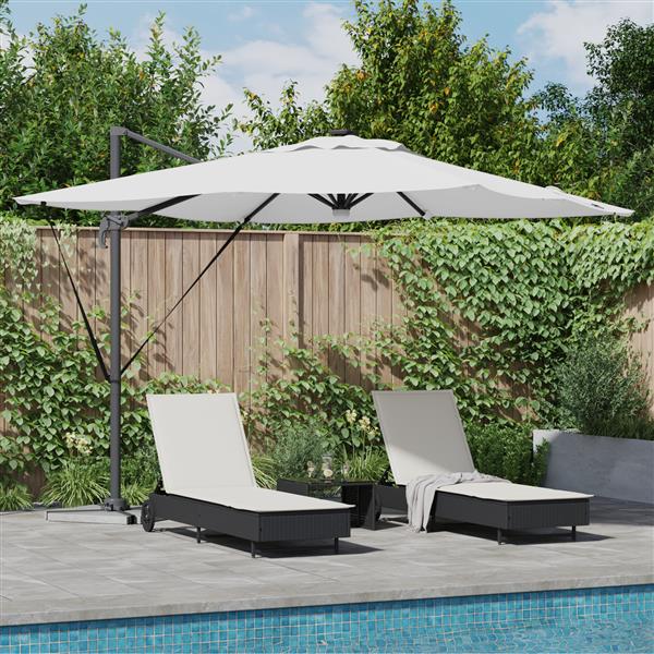 Grote foto vidaxl roma parasol beige 286 x 285 x 270 cm aluminium en polyester tuin en terras overige tuin en terras
