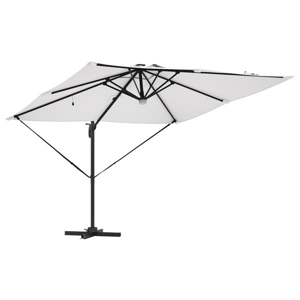 Grote foto vidaxl roma parasol beige 286 x 285 x 270 cm aluminium en polyester tuin en terras overige tuin en terras