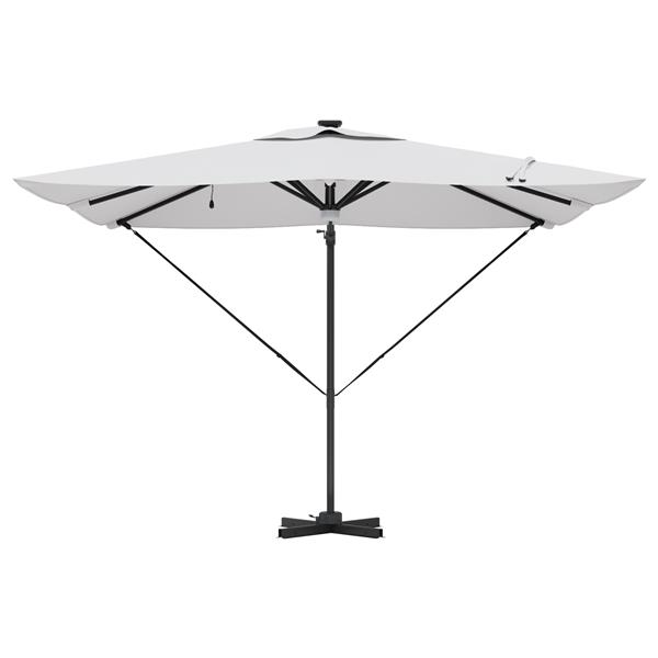 Grote foto vidaxl roma parasol beige 286 x 285 x 270 cm aluminium en polyester tuin en terras overige tuin en terras