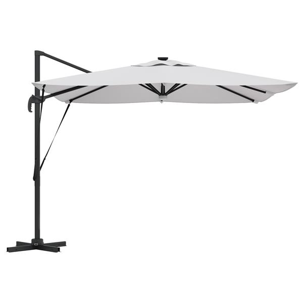 Grote foto vidaxl roma parasol beige 286 x 285 x 270 cm aluminium en polyester tuin en terras overige tuin en terras
