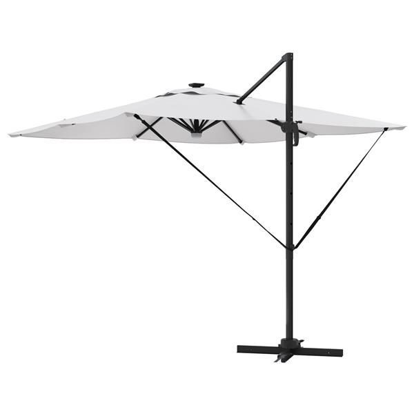Grote foto vidaxl roma parasol beige 286 x 285 x 270 cm aluminium en polyester tuin en terras overige tuin en terras