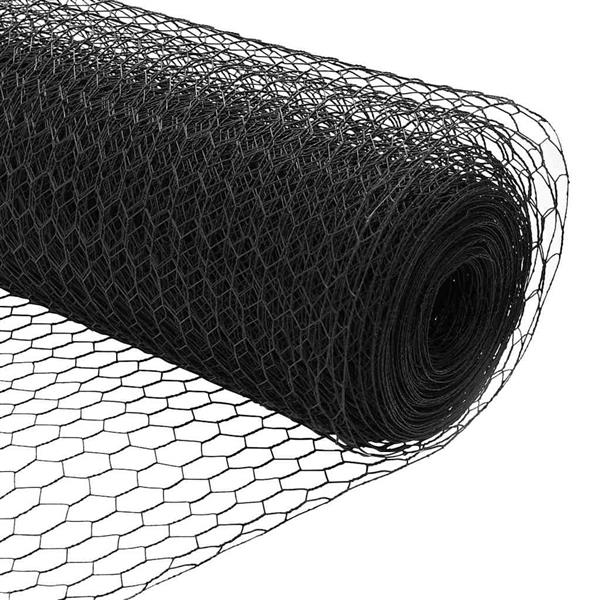 Grote foto vidaxl hexagon hek grijs 1.6 x 10 m staal tuin en terras hekken en schuttingen