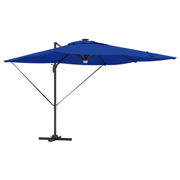 Grote foto vidaxl roma parasol blauw 286 x 285 x 270 cm aluminium en polyester tuin en terras overige tuin en terras