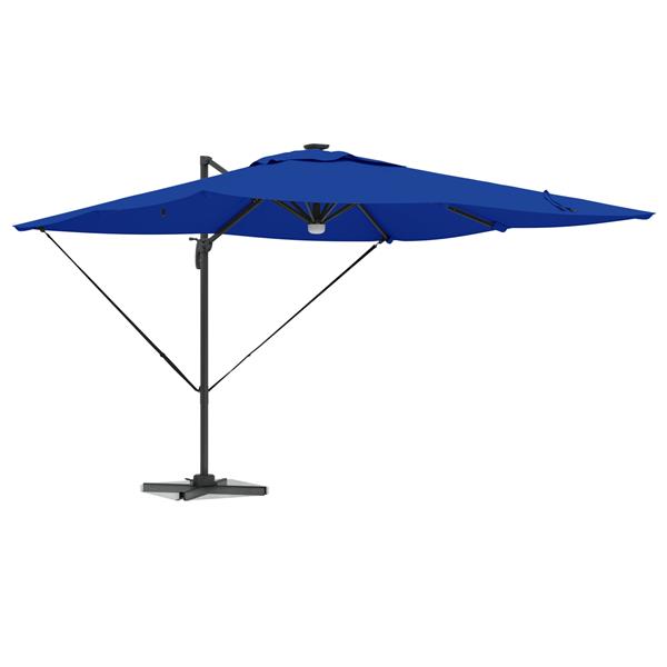 Grote foto vidaxl roma parasol blauw 286 x 285 x 270 cm aluminium en polyester tuin en terras overige tuin en terras
