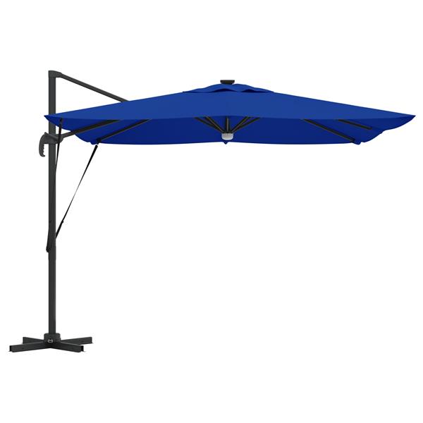 Grote foto vidaxl roma parasol blauw 286 x 285 x 270 cm aluminium en polyester tuin en terras overige tuin en terras