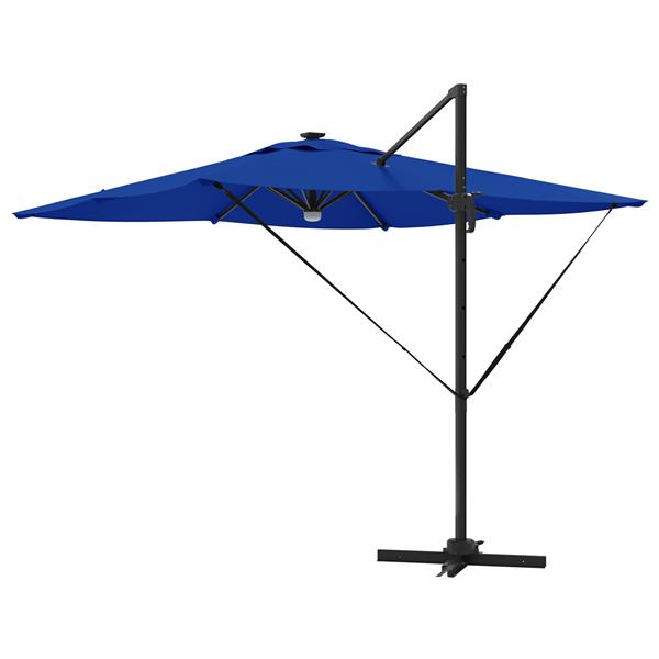 Grote foto vidaxl roma parasol blauw 286 x 285 x 270 cm aluminium en polyester tuin en terras overige tuin en terras