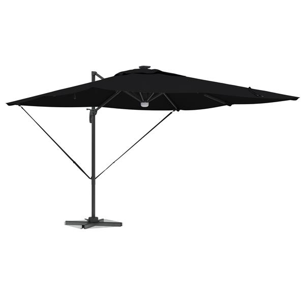 Grote foto vidaxl roma parasol zwart 286 x 285 x 270 cm aluminium en polyester tuin en terras overige tuin en terras