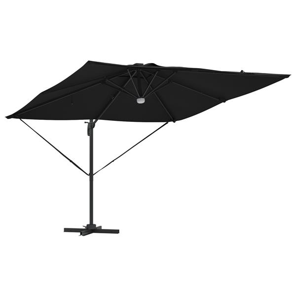 Grote foto vidaxl roma parasol zwart 286 x 285 x 270 cm aluminium en polyester tuin en terras overige tuin en terras