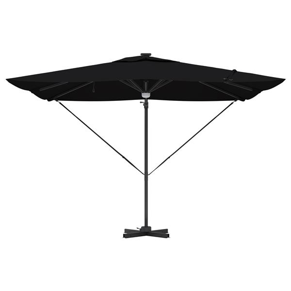 Grote foto vidaxl roma parasol zwart 286 x 285 x 270 cm aluminium en polyester tuin en terras overige tuin en terras