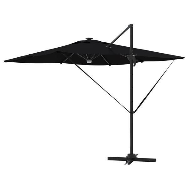 Grote foto vidaxl roma parasol zwart 286 x 285 x 270 cm aluminium en polyester tuin en terras overige tuin en terras