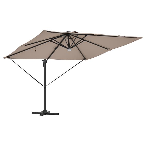 Grote foto vidaxl roma parasol taupe 286 x 285 x 270 cm aluminium en polyester tuin en terras overige tuin en terras