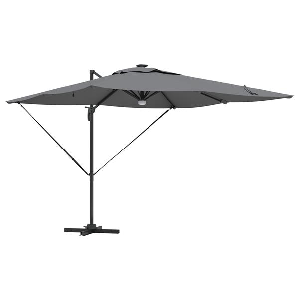 Grote foto vidaxl roma parasol met led striplichten antraciet 286 x 285 x 270 cm tuin en terras overige tuin en terras