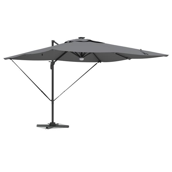 Grote foto vidaxl roma parasol met led striplichten antraciet 286 x 285 x 270 cm tuin en terras overige tuin en terras