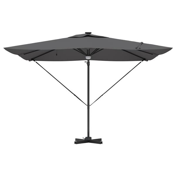 Grote foto vidaxl roma parasol met led striplichten antraciet 286 x 285 x 270 cm tuin en terras overige tuin en terras