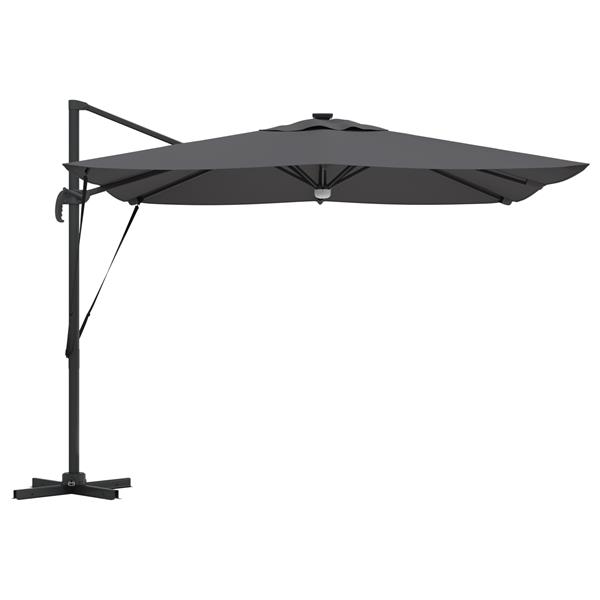 Grote foto vidaxl roma parasol met led striplichten antraciet 286 x 285 x 270 cm tuin en terras overige tuin en terras
