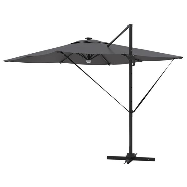 Grote foto vidaxl roma parasol met led striplichten antraciet 286 x 285 x 270 cm tuin en terras overige tuin en terras