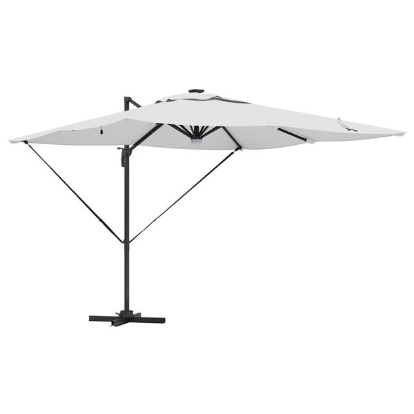 Grote foto vidaxl roma parasol beige 286 x 285 x 270 cm aluminium en polyester tuin en terras overige tuin en terras