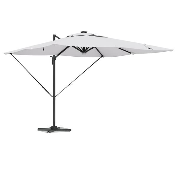 Grote foto vidaxl roma parasol beige 286 x 285 x 270 cm aluminium en polyester tuin en terras overige tuin en terras