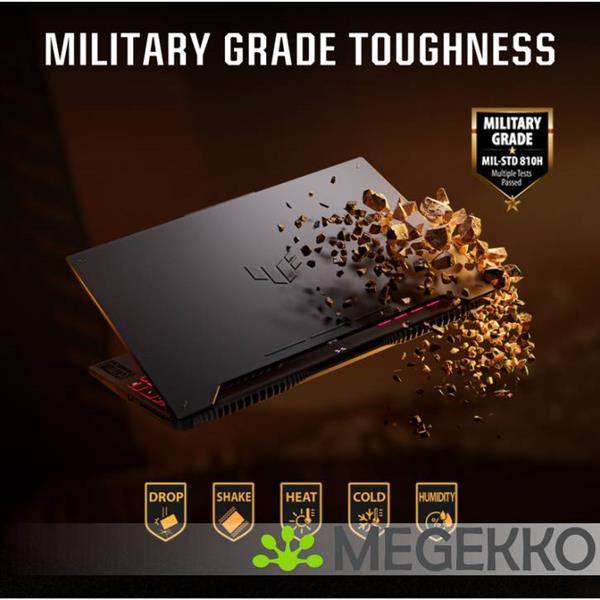 Grote foto asus tuf gaming f17 fa707nu hx135w 17.3 amd ryzen 5 rtx 4050 gaming laptop computers en software overige computers en software