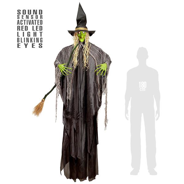 Grote foto halloween pop heks met licht en geluid 2 4m verzamelen overige verzamelingen