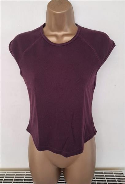 Grote foto aubergine t shirt met superkorte mouwen 36 38 kleding dames t shirts