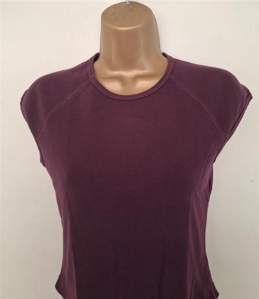 Grote foto aubergine t shirt met superkorte mouwen 36 38 kleding dames t shirts