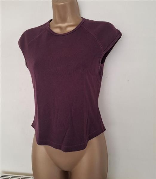 Grote foto aubergine t shirt met superkorte mouwen 36 38 kleding dames t shirts