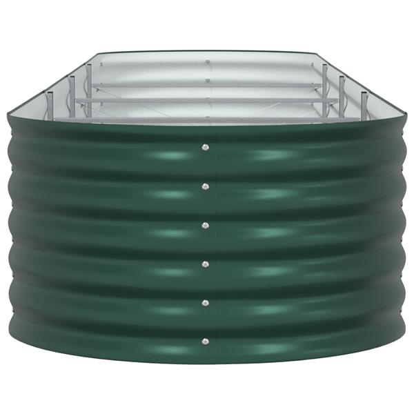 Grote foto vidaxl verhoogde plantenbak groen 400 x 80 x 44 cm staal tuin en terras overige tuin en terras