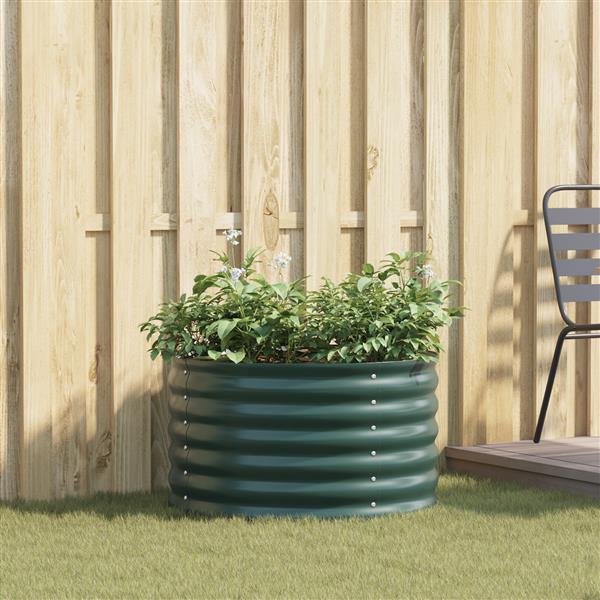Grote foto vidaxl tuinverhoger groen 80 x 80 x 44 cm staal tuin en terras overige tuin en terras