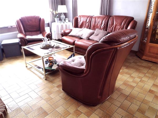 Grote foto lederen salon 3 zit 2x 1 zit huis en inrichting complete zithoeken