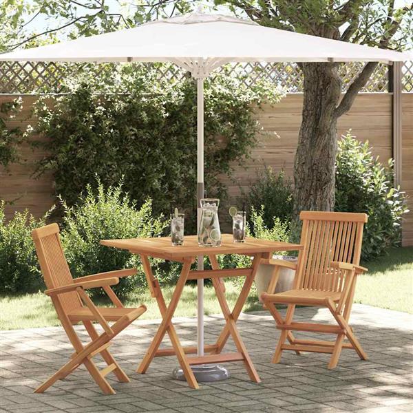Grote foto vidaxl tuin eetset 3 pcs bruin massief teakhout tuin en terras tuinmeubelen