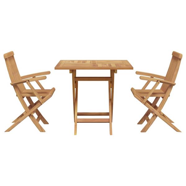 Grote foto vidaxl tuin eetset 3 pcs bruin massief teakhout tuin en terras tuinmeubelen
