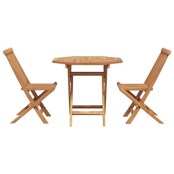 Grote foto vidaxl tuin eetset 3 pcs bruin massief teakhout tuin en terras tuinmeubelen