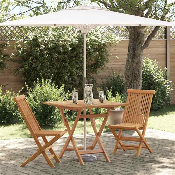 Grote foto vidaxl tuin eetset 3 pcs bruin massief teakhout tuin en terras tuinmeubelen