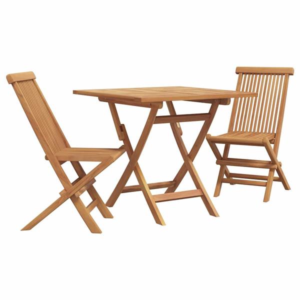 Grote foto vidaxl tuin eetset 3 pcs bruin massief teakhout tuin en terras tuinmeubelen