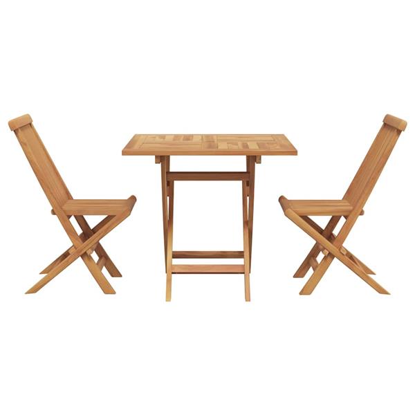 Grote foto vidaxl tuin eetset 3 pcs bruin massief teakhout tuin en terras tuinmeubelen