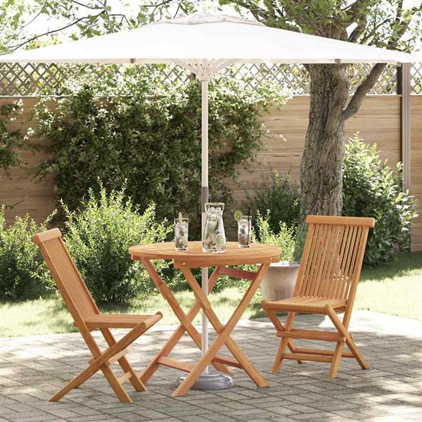 Grote foto vidaxl tuin eetset 3 pcs bruin massief teakhout tuin en terras tuinmeubelen