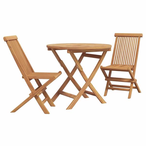 Grote foto vidaxl tuin eetset 3 pcs bruin massief teakhout tuin en terras tuinmeubelen