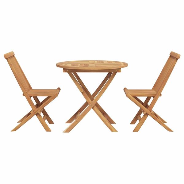 Grote foto vidaxl tuin eetset 3 pcs bruin massief teakhout tuin en terras tuinmeubelen