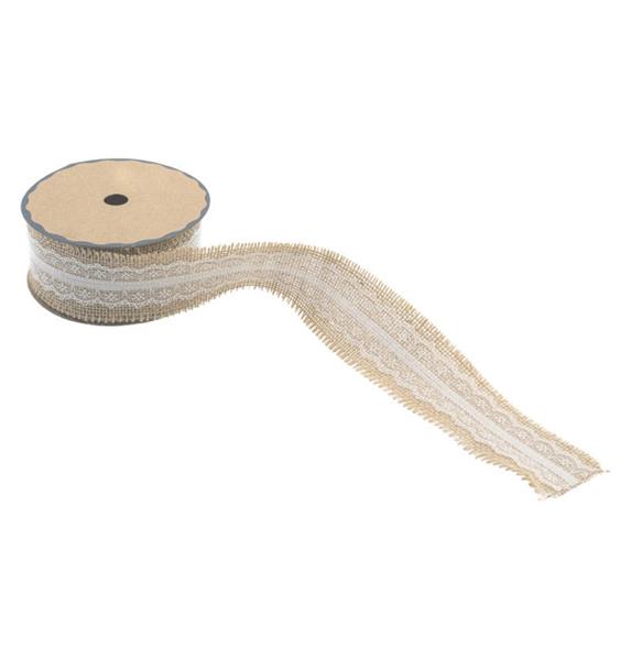 Grote foto jute lint met kant 5 cm x 5 m verzamelen overige verzamelingen