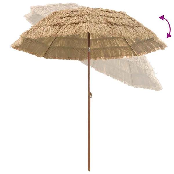 Grote foto vidaxl strandparasol bruin 206 x 209.5 cm staal tuin en terras overige tuin en terras