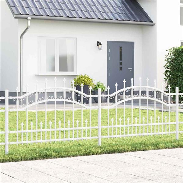 Grote foto vidaxl tuin hek wit 115 cm poedergecoat staal tuin en terras hekken en schuttingen