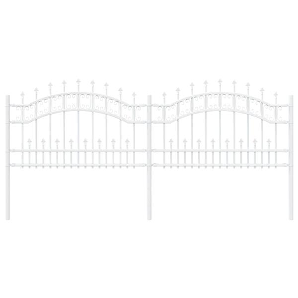 Grote foto vidaxl tuin hek wit 115 cm poedergecoat staal tuin en terras hekken en schuttingen