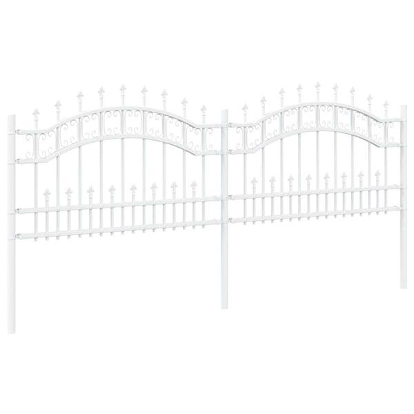Grote foto vidaxl tuin hek wit 115 cm poedergecoat staal tuin en terras hekken en schuttingen