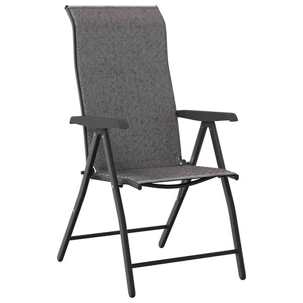 Grote foto vidaxl tuin eetset 7 pcs grijs poly riet tuin en terras tuinmeubelen