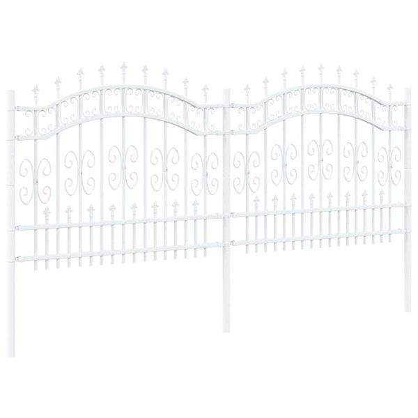 Grote foto vidaxl tuin hek wit 140 cm poedergecoat staal tuin en terras hekken en schuttingen