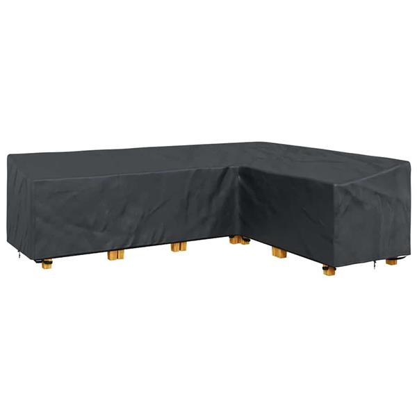 Grote foto vidaxl hoes voor tuinmeubelen zwart 286 x 222 x 80 cm 420d stof tuin en terras tuinmeubelen