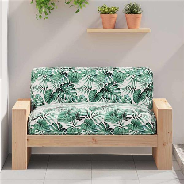 Grote foto vidaxl palletkussen voor zitting bloemen bladpatroon 120 x 80 x 12 cm huis en inrichting woningdecoratie